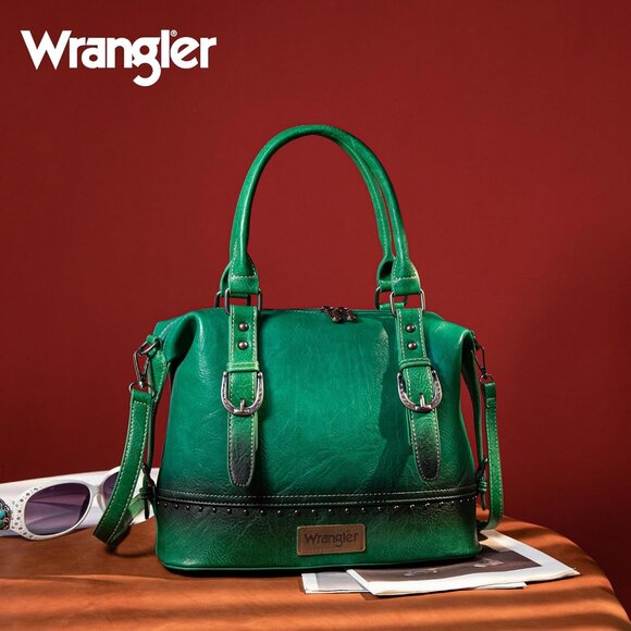 Women's Green Detachable Satchel Hobo Strap Shoulder Barrel Doctor Hand Bag - Picture 2 of 6